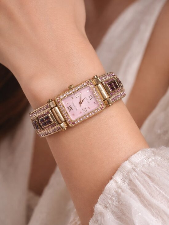 Heidi Daus B7819 Art Deco Style Crystal and Faux Pearl Cuff Watch Heidi Daus B7819 Art Deco Style Crystal And Faux Pearl Cuff  main image 4